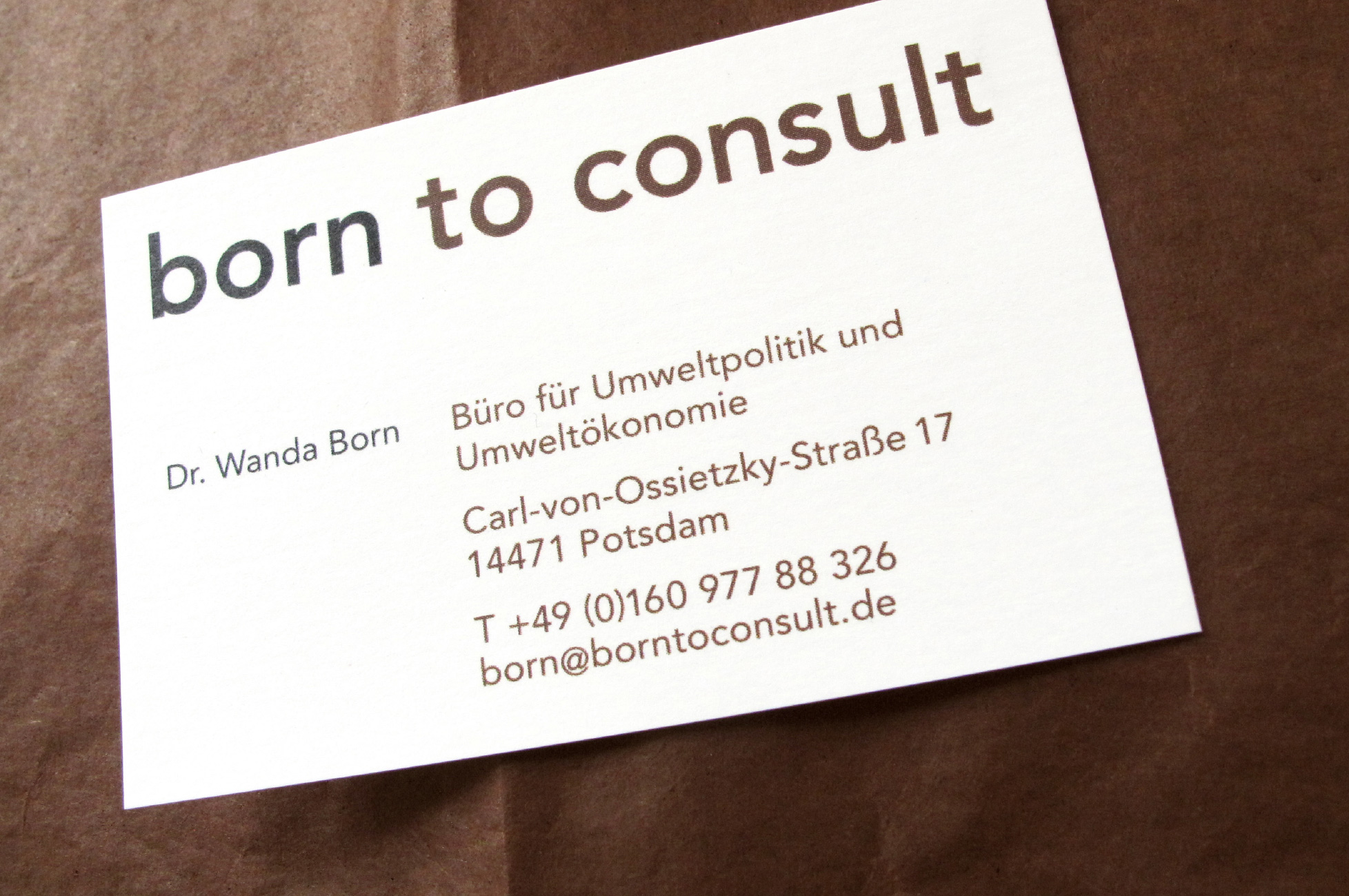 born to consult - business card