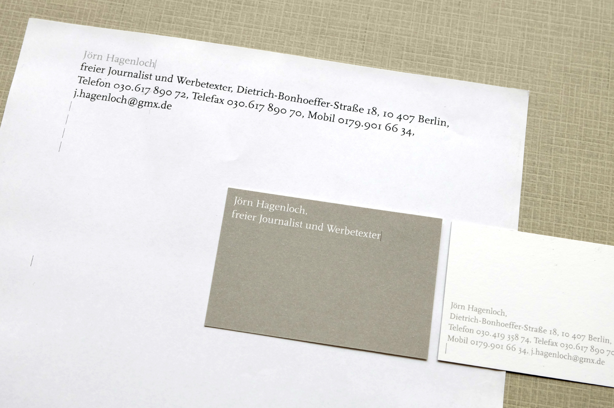 Jörn Hagenloch - stationery