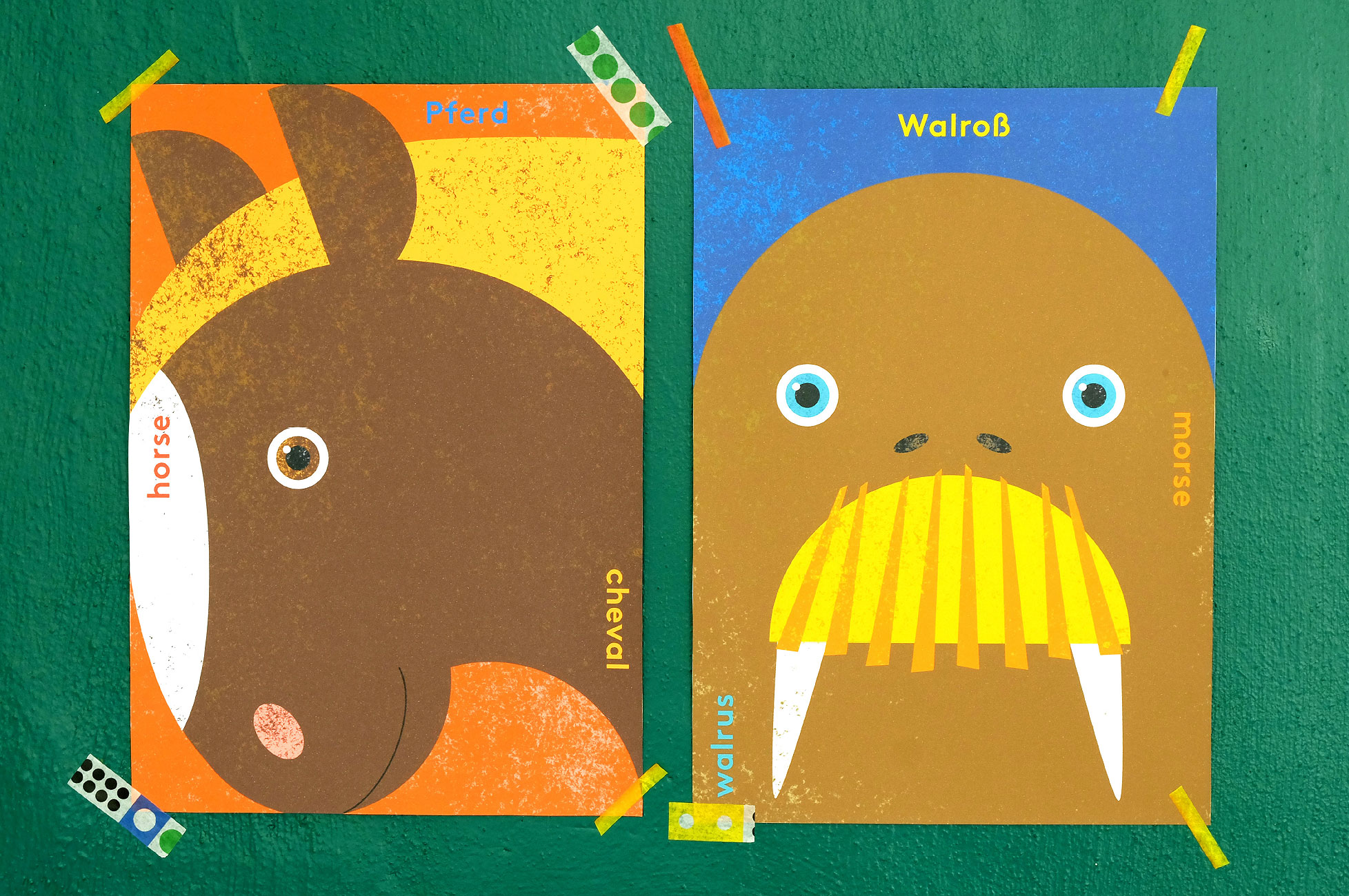 animal posters – horse and walrus